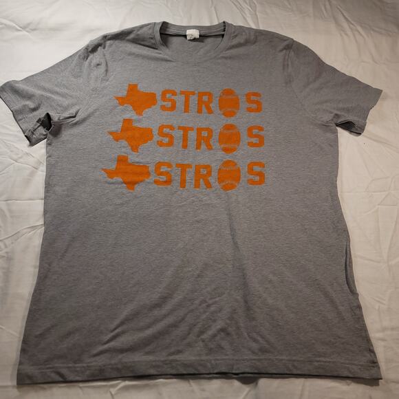 Houston Astros Casual Graphic Baseball T Shirt Mens Size Large L Gray - Picture 2 of 9